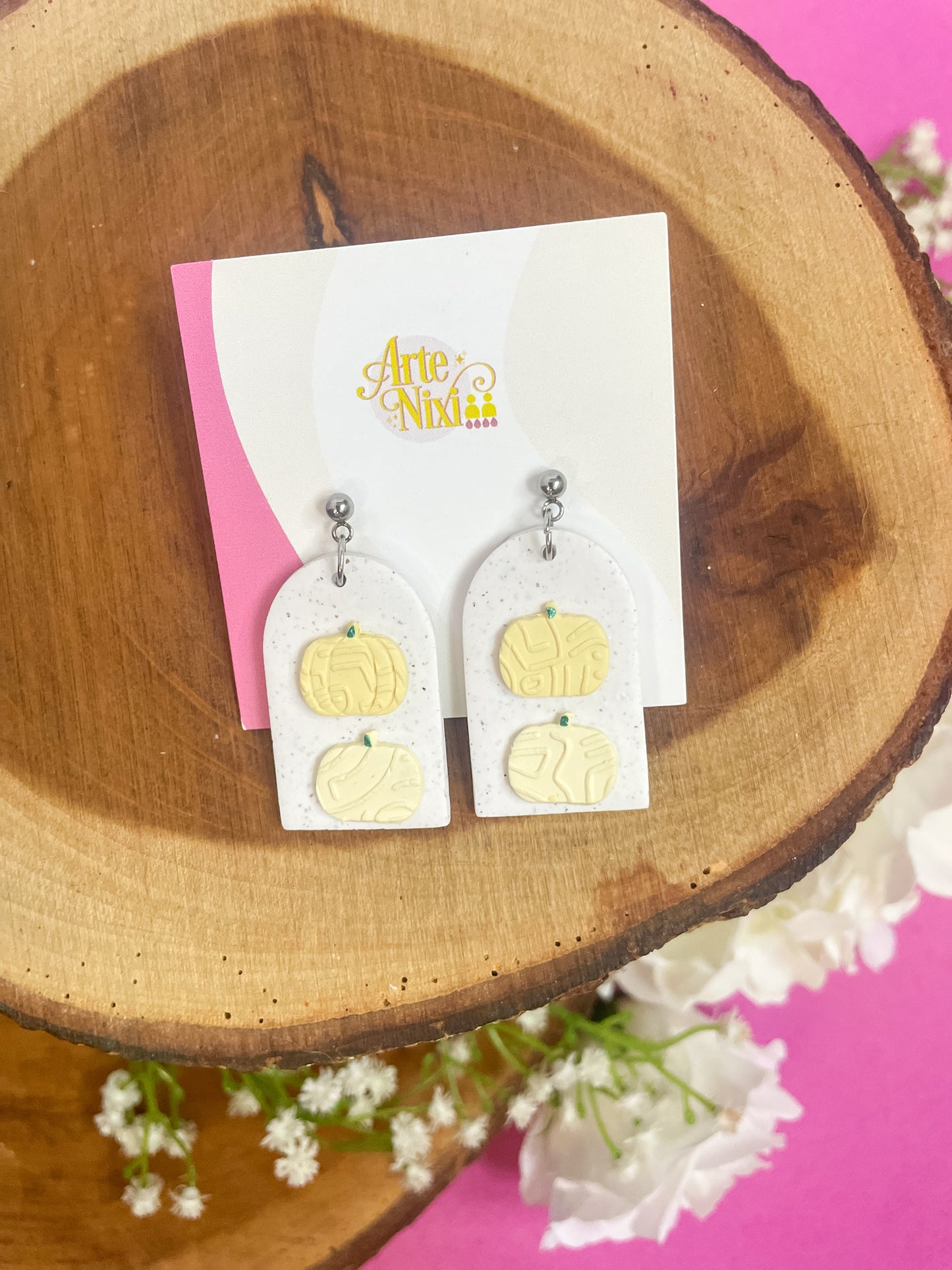 Yellow pumpkin dangles