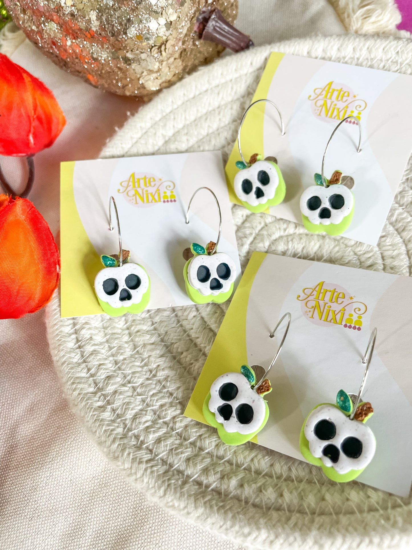 Skull Apple Dangles